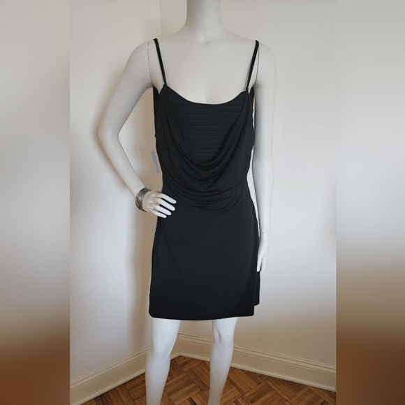 Brand New With Tags Herve Leger Black Draped Mini Dress - Picture 1 of 7